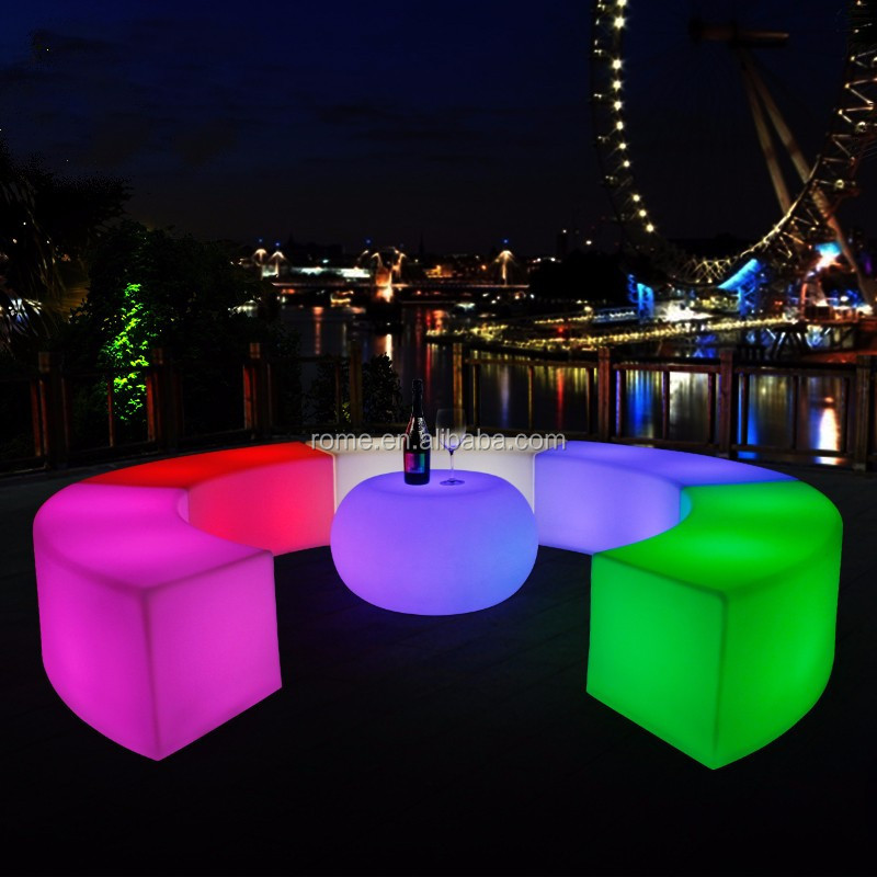 glowing light LED bar stool round circle chairs for camping