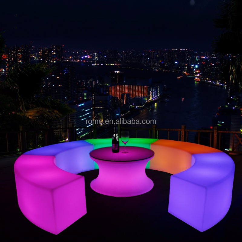 glowing light LED bar stool round circle chairs for camping