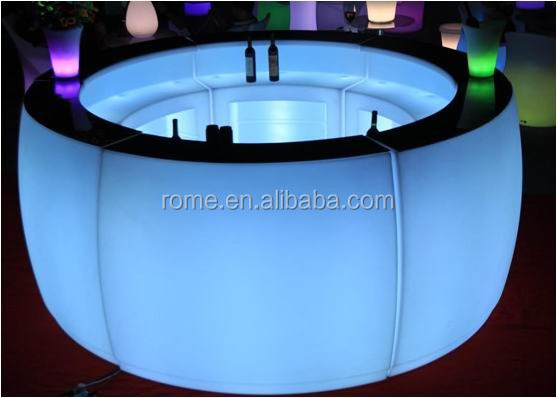 2017 LED used commercial bar sale/led disco furniture/mobile Round Bar Counter