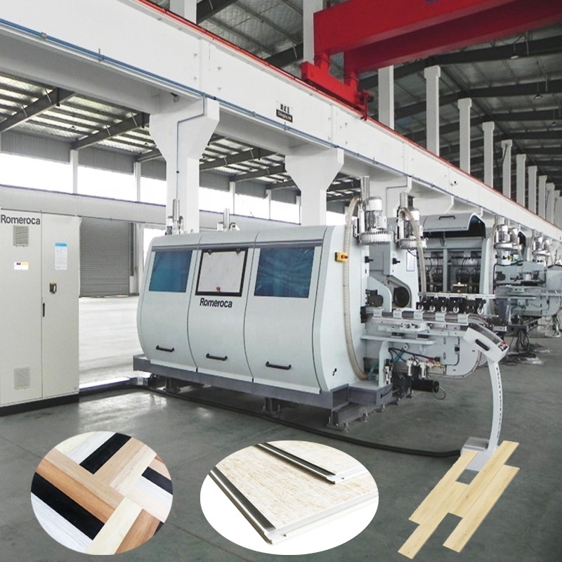 Automatic Engineering Wood Floor Tongue and Groove Machine for Spc Vinyl Plank Laminate Flooring