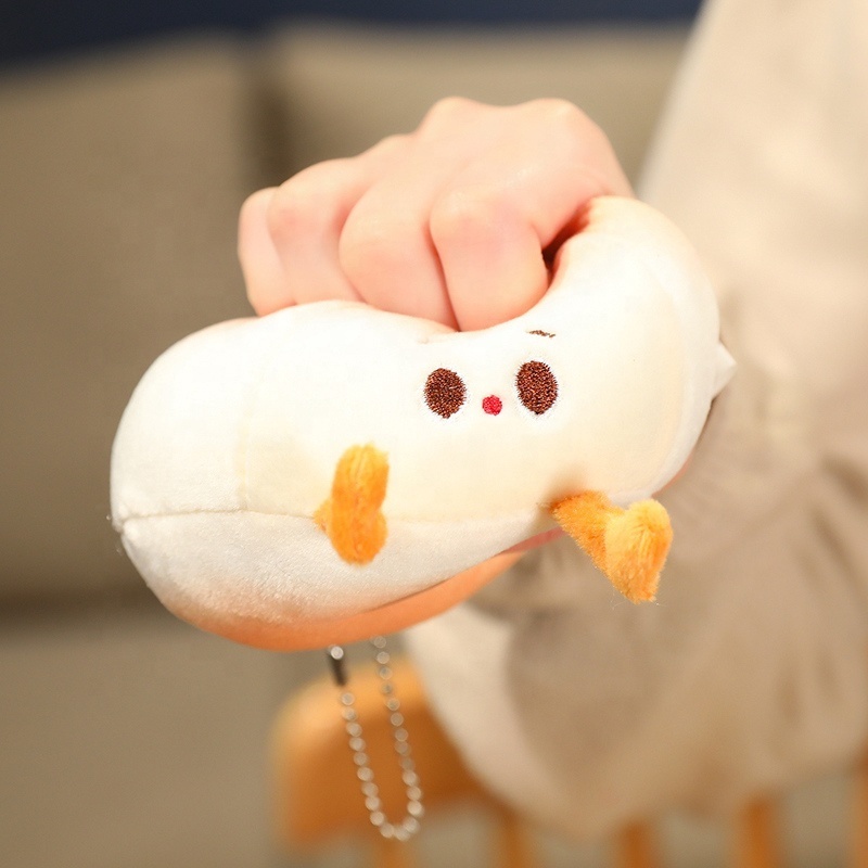 Cute Plush Simulation Steamed Bun Keychain Stuffed Bun Cartoon Bread Plush Food Girls Key Ring Kids Toys