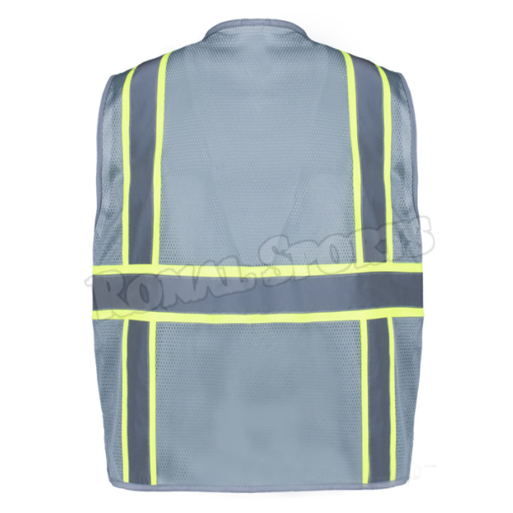 Customized Public Yellow And Orange Reflective Mesh 100% Polyester reflective Vest