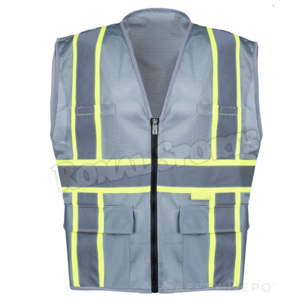 Customized Public Yellow And Orange Reflective Mesh 100% Polyester reflective Vest