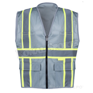 Customized Public Yellow And Orange Reflective Mesh 100% Polyester reflective Vest