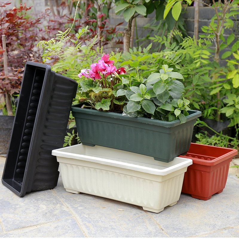 Ronbo Sunrise Wholesale Colorful Rectangular Balcony Basin Plastic Flower Pots Planter Box