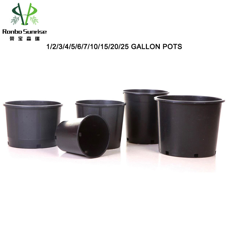 Ronbo Sunrise 1 2 3 5 6 7 10 15 20 25 Gallon Plant Plastic Pot Flower Pot Outdoor Plastic Pots For Nursery Plants