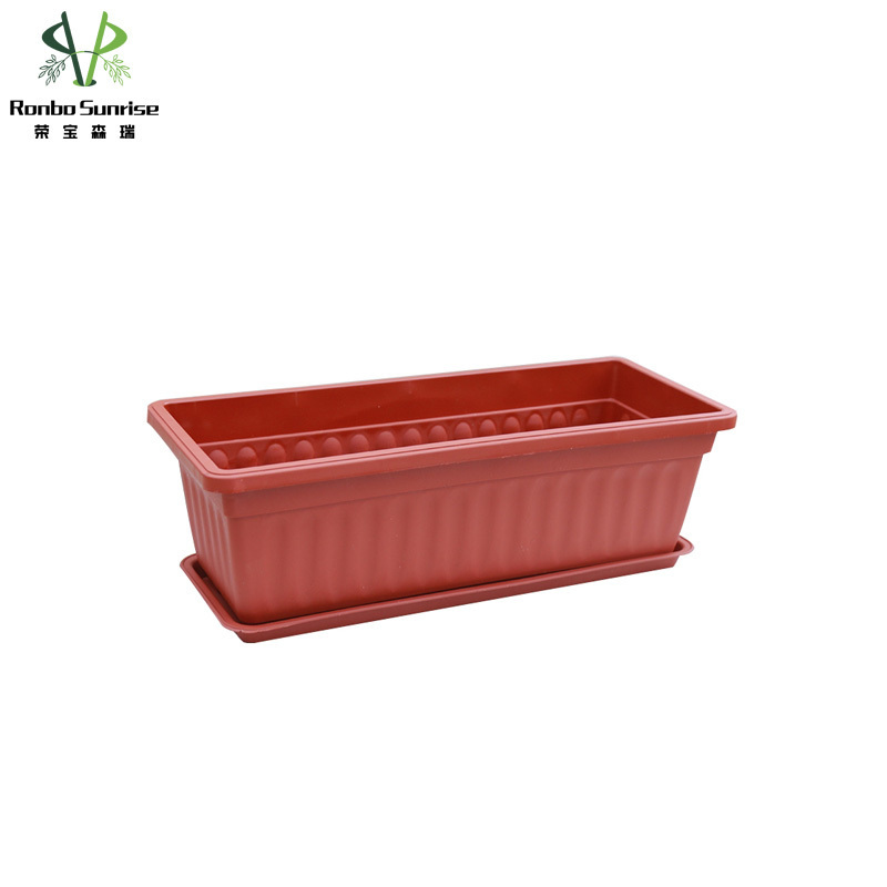 Ronbo Sunrise Wholesale Colorful Rectangular Balcony Basin Plastic Flower Pots Planter Box