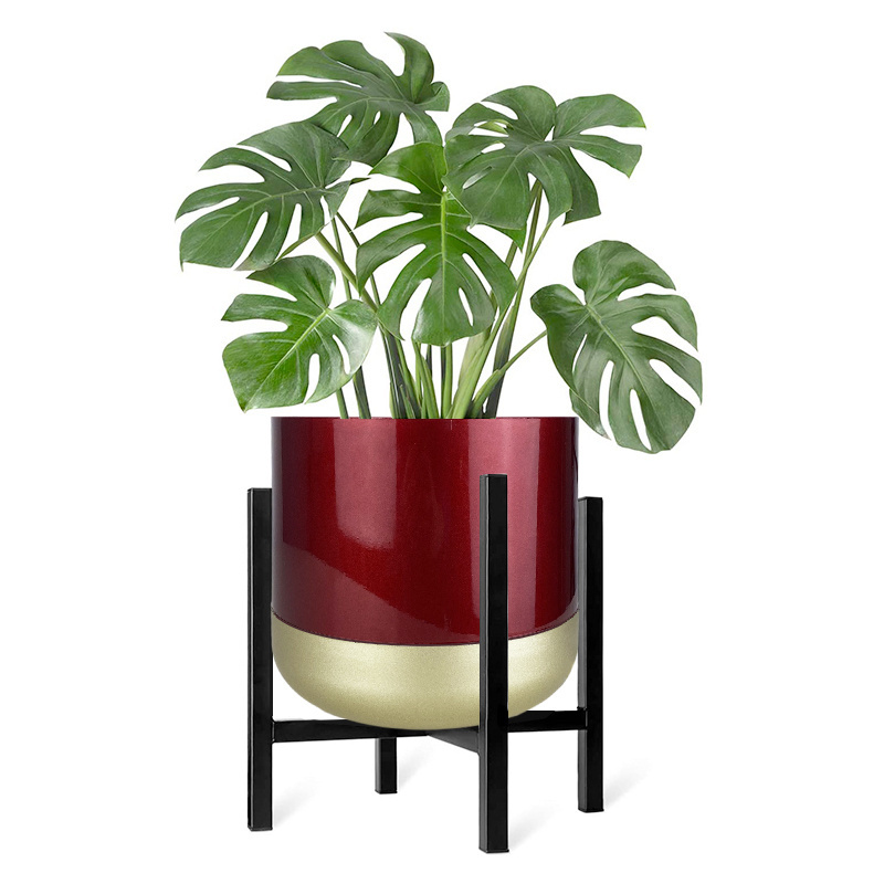 Metal Planter Stand, Mid Century Durable Expandable Plant Holder Indoor Outdoor,