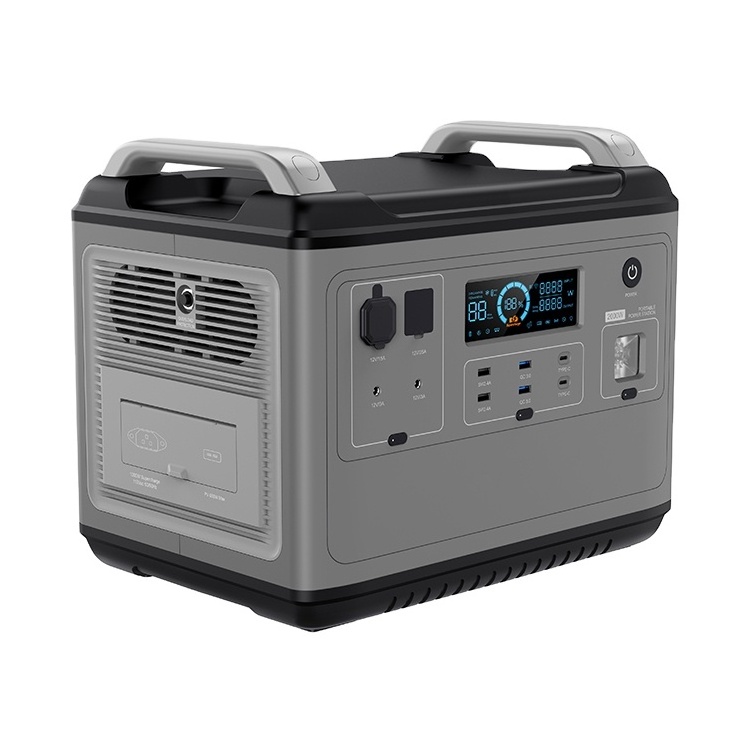 2H Fast Charge Portable Solar Generator With Inverter Silent Power Station 2kw Emergency Power Supply Support Two-way Charge