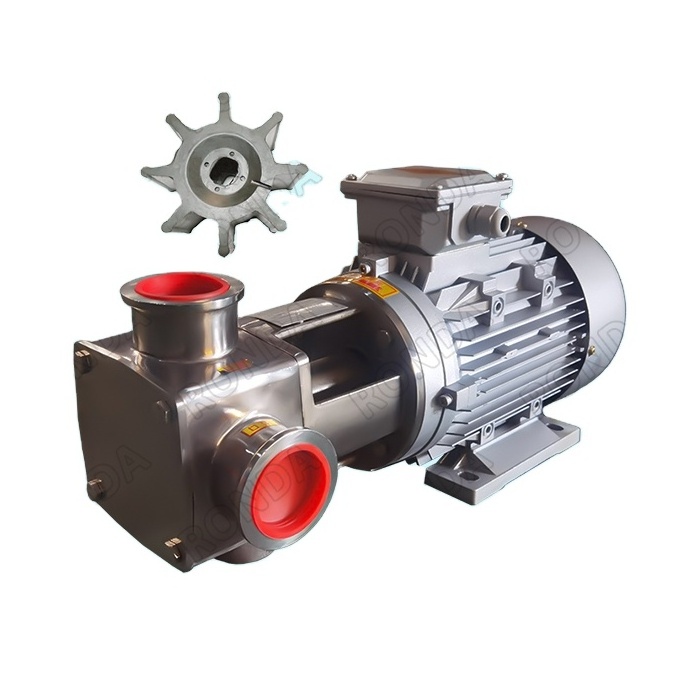 RDX stainless steel sanitary high viscosity flexible impeller pump for milk, yogurt, foods, chemicals, etc.