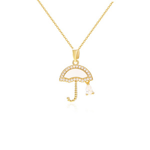 fashion shell 18K gold plated necklace umbrella diamond women necklaces for best friends