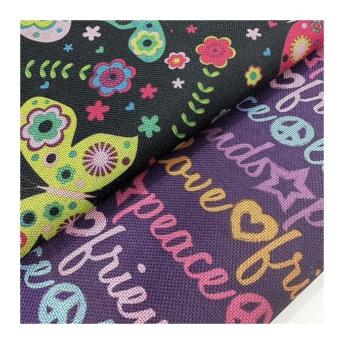 Hot selling polyester PVC printed floral oxford waterproof 100% polyester woven fabric for luggage cloth