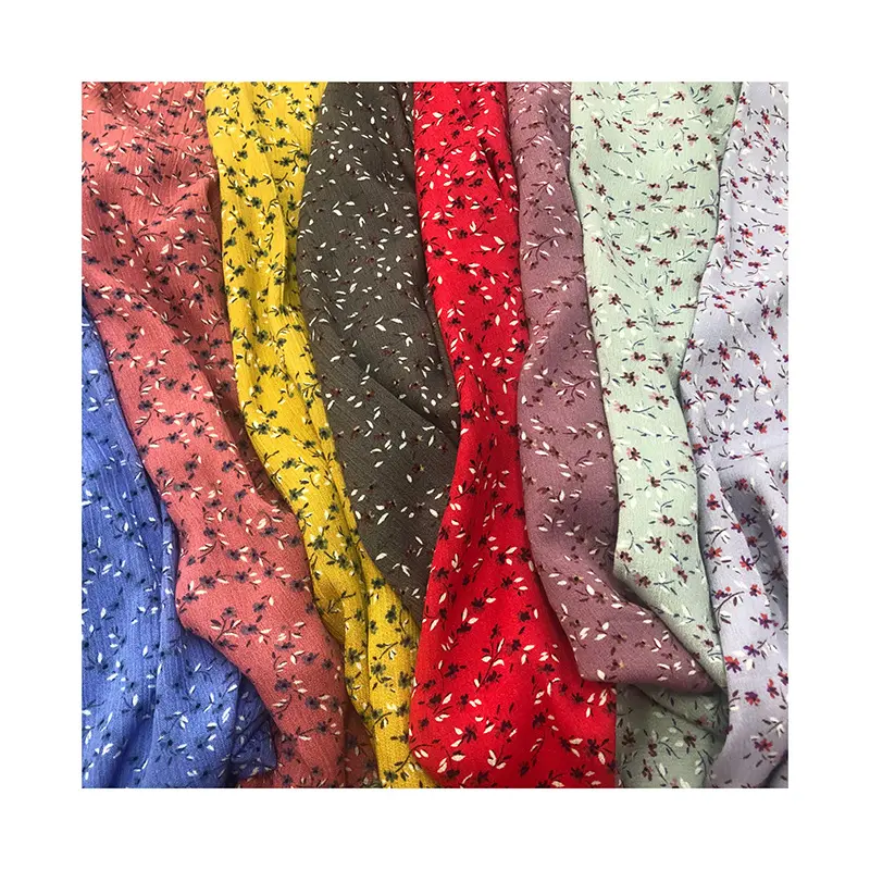 Make to order thailand rayon fabric rayon crinkle print fabric