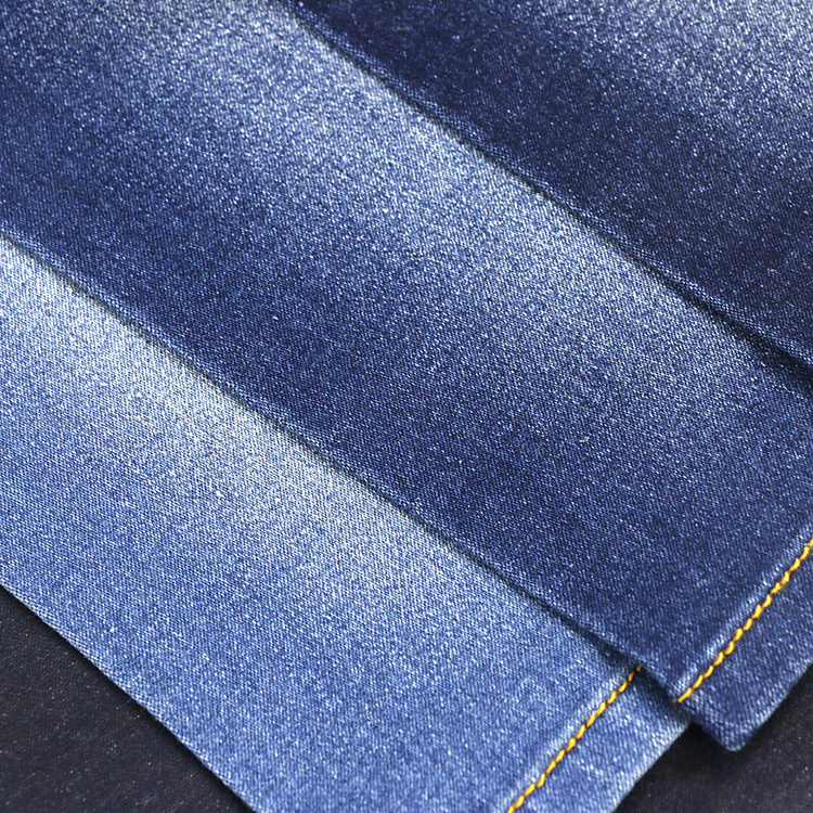 High quality Dyed selvedge polyester cotton spandex black stone washed denim fabric for jack