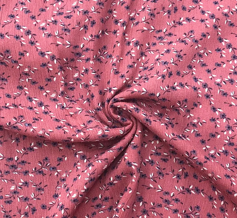 Make to order thailand rayon fabric rayon crinkle print fabric