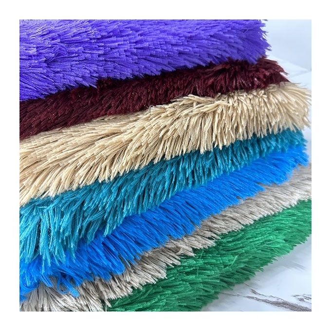 long pile faux polyester PV long hair polyester fleece velvet plush toy plush long faux fur fabric