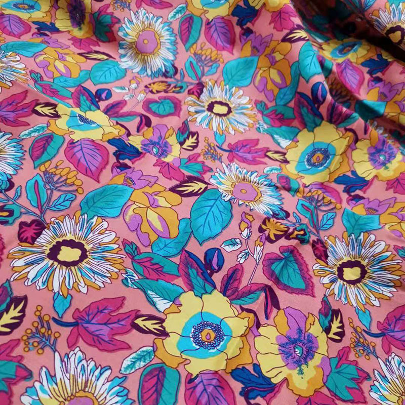 Wholesale custom stock lot 100 cotton textiles fabrics floral print poplin canvas cotton fabric