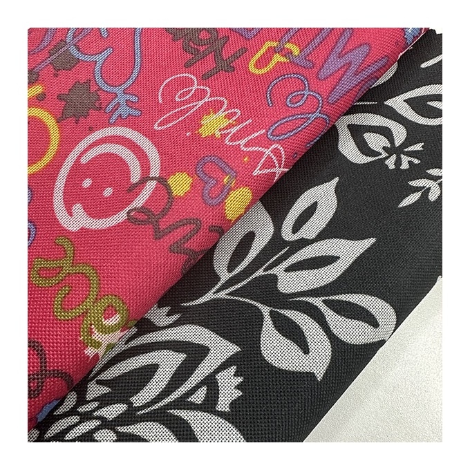 Wholesale floral printing hard PVC waterproof oxford polyester fabric printed bag material