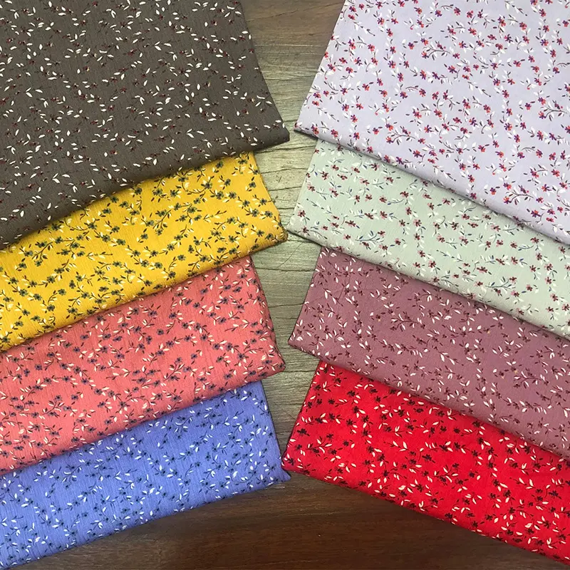 Make to order thailand rayon fabric rayon crinkle print fabric