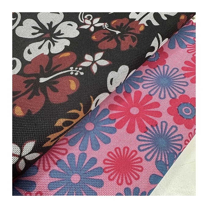 Wholesale floral printing hard PVC waterproof oxford polyester fabric printed bag material