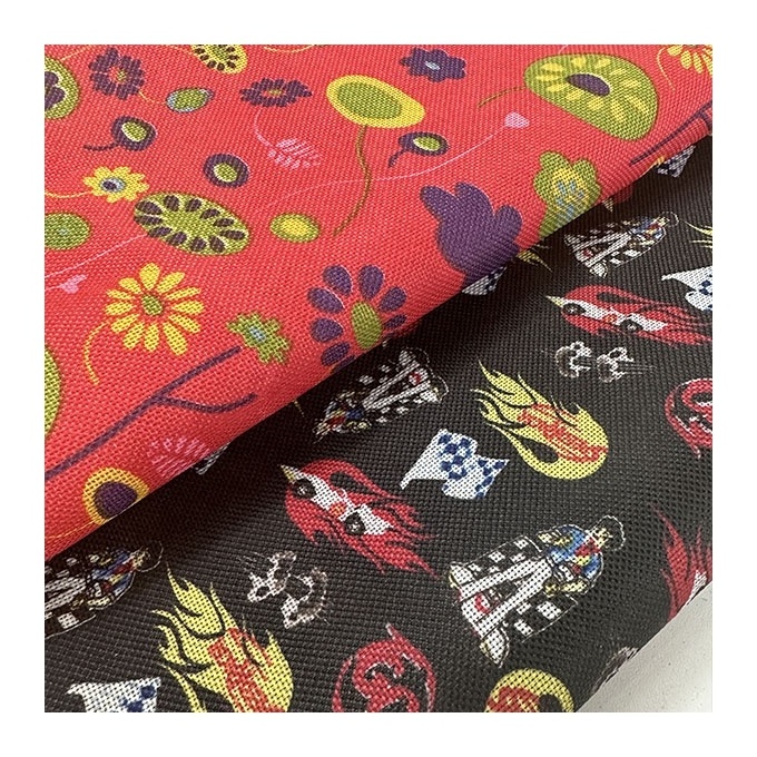 Hot selling polyester PVC printed floral oxford waterproof 100% polyester woven fabric for luggage cloth