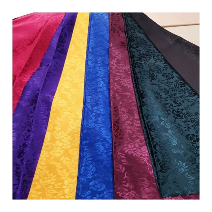 Chinese popular custom brocade jacquard 100% polyester satin Jacquard  fabric for garment