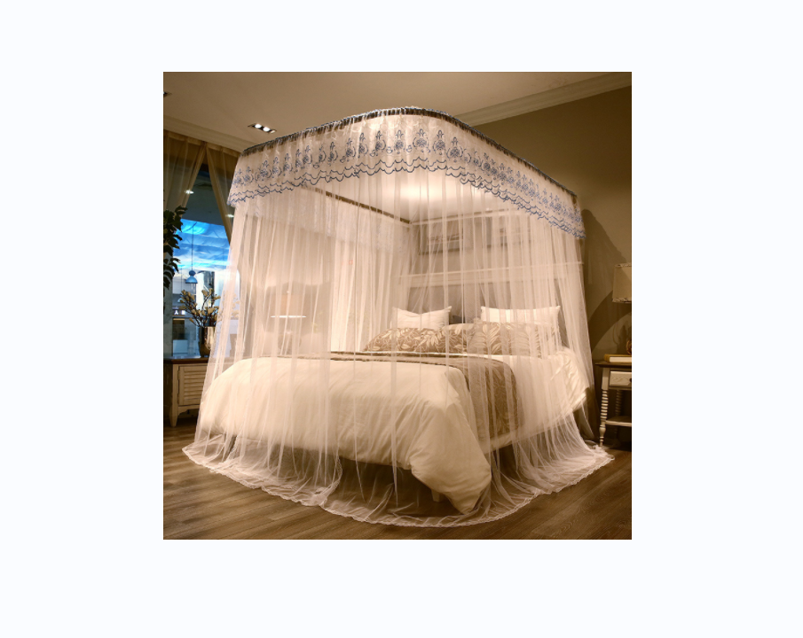 U-shaped guide rail telescopic three door mosquito net track, palace floor princess style, 1.5m/1.8m bed, double family