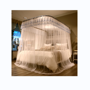 U-shaped guide rail telescopic three door mosquito net track, palace floor princess style, 1.5m/1.8m bed, double family