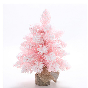 Cross border New Pink Pointed Snow Spray Mini Christmas Tree 30cm Christmas Snowflake Desktop Window Decoration