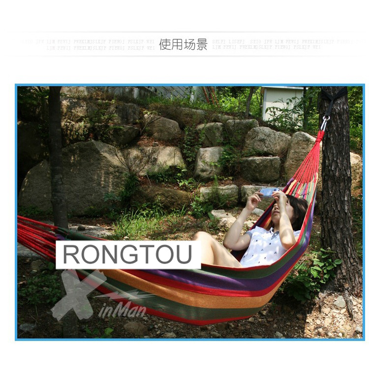 New Design Factory Price Custom Outdoor Travel Canvas Fabric Parachute Camping Double Hammock