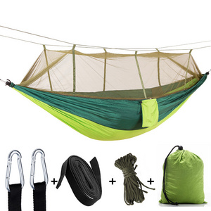 2020 Outdoor camping ultra light portable nylon double hammock with mosquito net