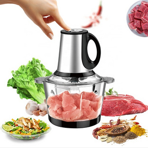 2023 Hot 3L Food Grinder Electric Food Processor Glass Bowl 3 Speed Meat Chopper for Sale