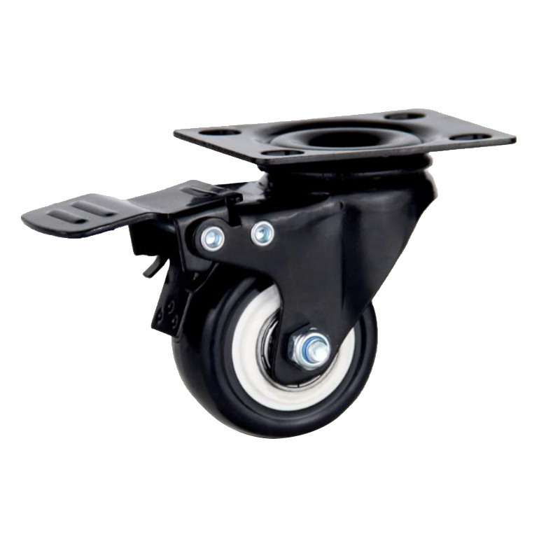 Swivel Plate Furniture Casters Polyurethane PU Wheels Heavy Duty Casters 2