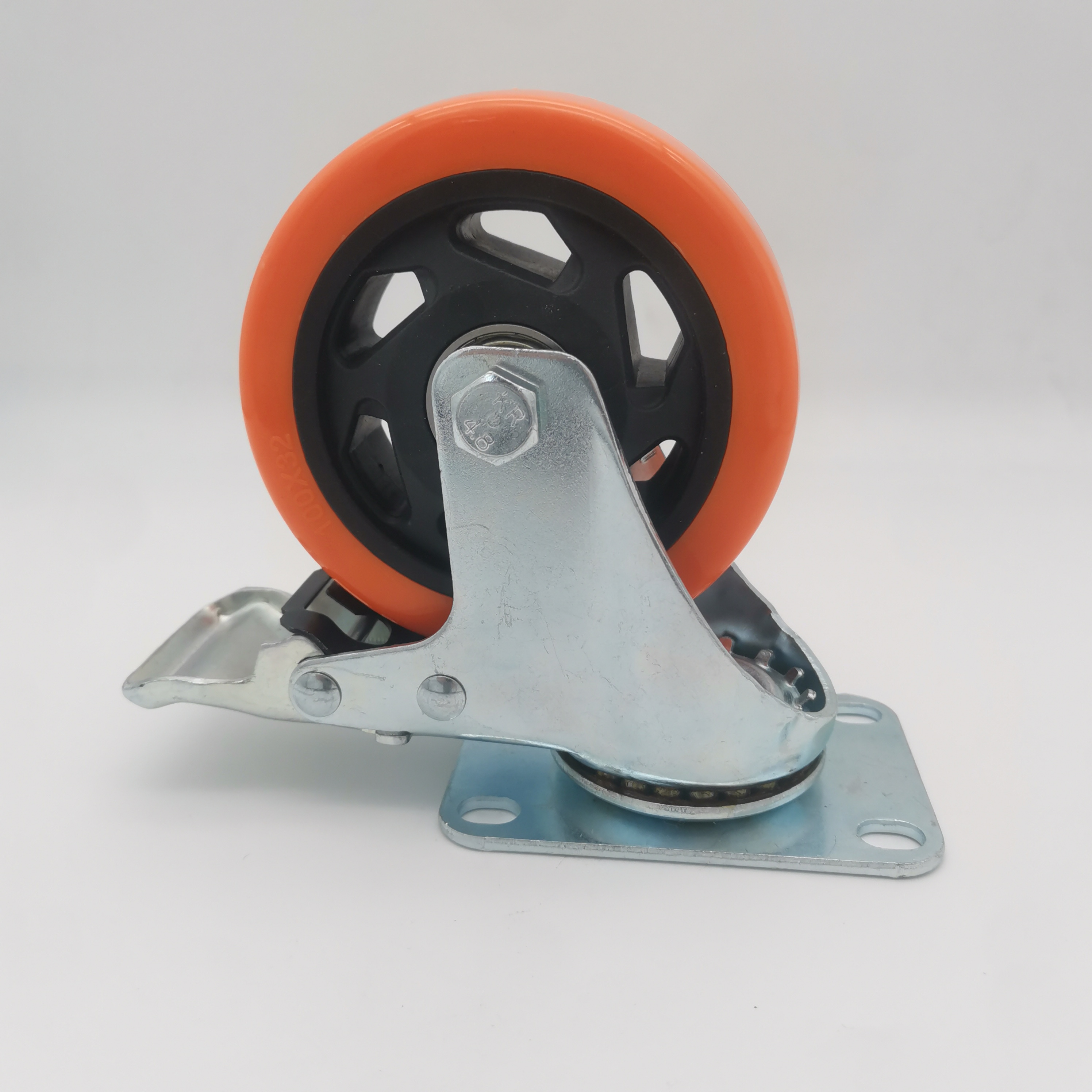 No Noise Wheels with Polyurethane Foam Safety Dual Locking Heavy Duty Casters with Brake 4