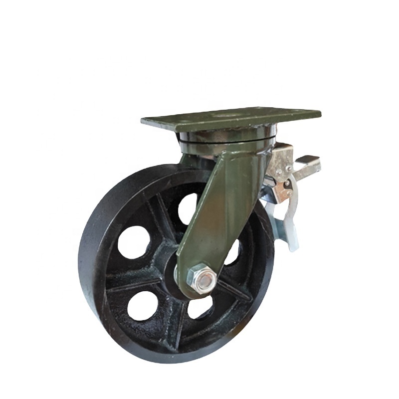 Hot sale Amazon Industrial manufacturer Super heavy duty swivel caster wheel with brake 12 inch all iron caster wheel