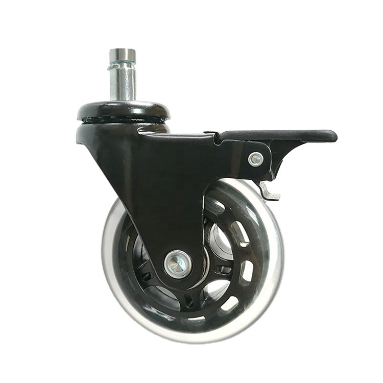 Office Chair Wheels Replacement PU Office Chair Caster Wheel Roller Blade Furniture Casters Wheels