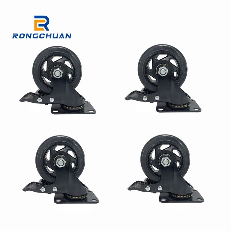 4 IN Mute swivel wheels for moving furniture chair crib cabinet workbench Soft PU universal castor Heavy duty casters