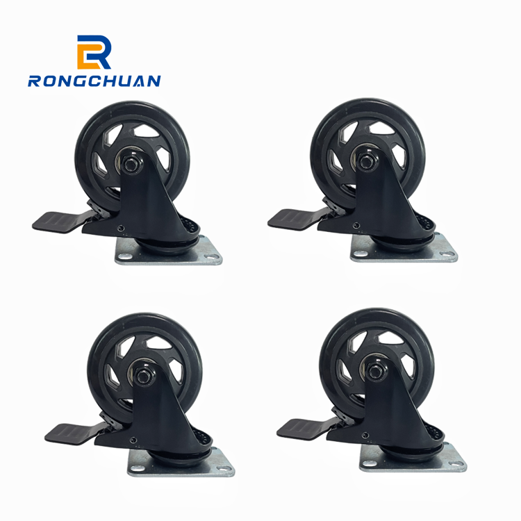 4 IN Mute swivel wheels for moving furniture chair crib cabinet workbench Soft PU universal castor Heavy duty casters