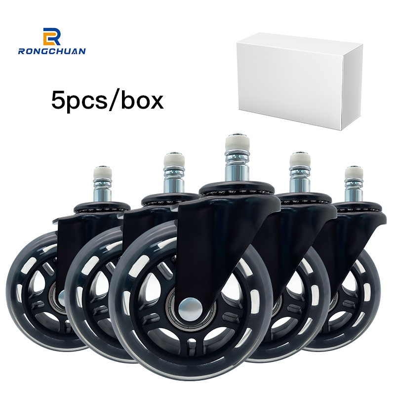 Office Chair Caster Wheels (Set of 5) Heavy Duty & Safe for All Floors Including Hardwood Replacement for Desk Floor