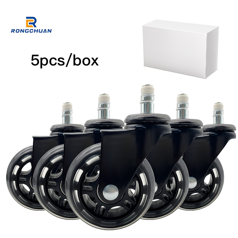 Office Chair Caster Wheels (Set of 5) Heavy Duty & Safe for All Floors Including Hardwood Replacement for Desk Floor