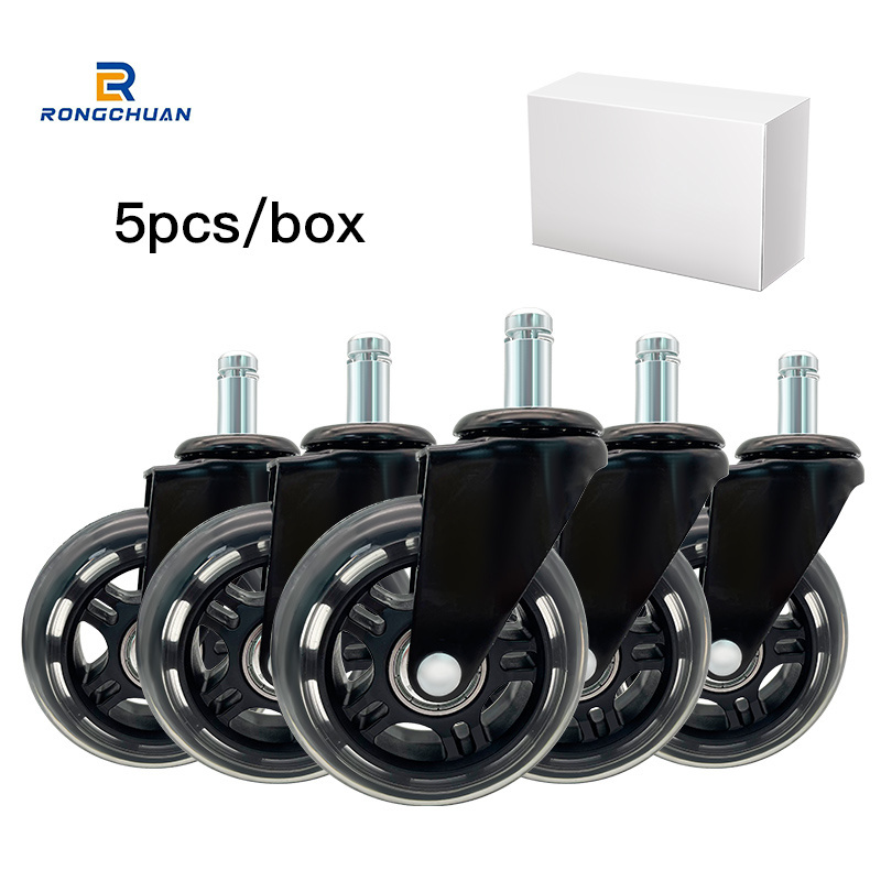 Office Chair Caster Wheels (Set of 5) Heavy Duty & Safe for All Floors Including Hardwood Replacement for Desk Floor