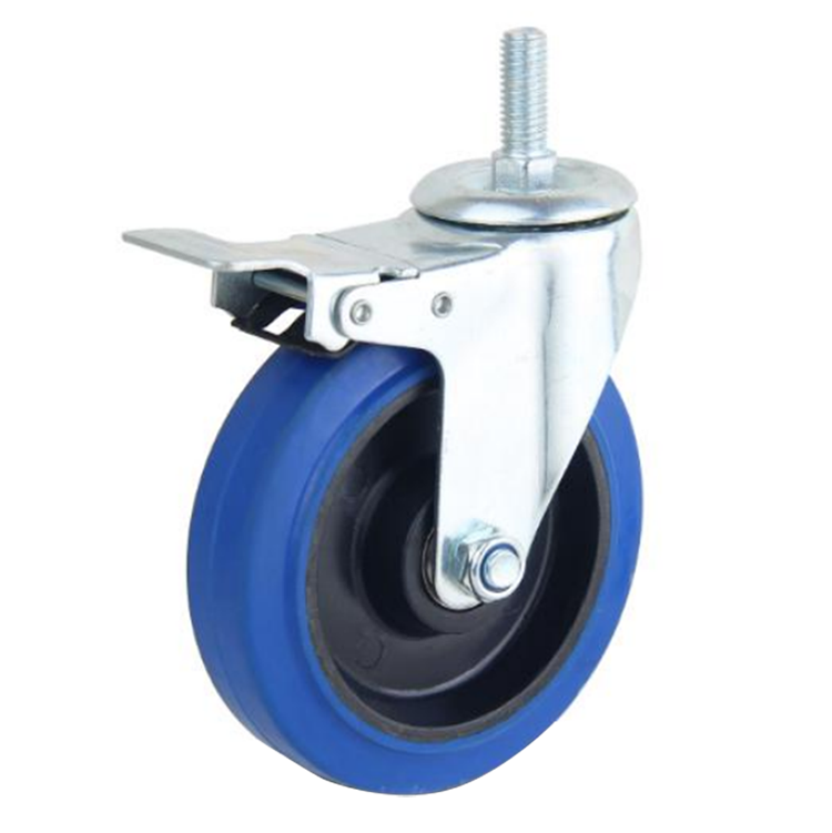 Double Ball Bearing Swivel Caster Industrial Medium Duty TPR Caster Flat Free PP Core Metal Castor Wheels