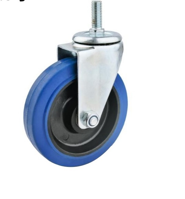 Double Ball Bearing Swivel Caster Industrial Medium Duty TPR Caster Flat Free PP Core Metal Castor Wheels