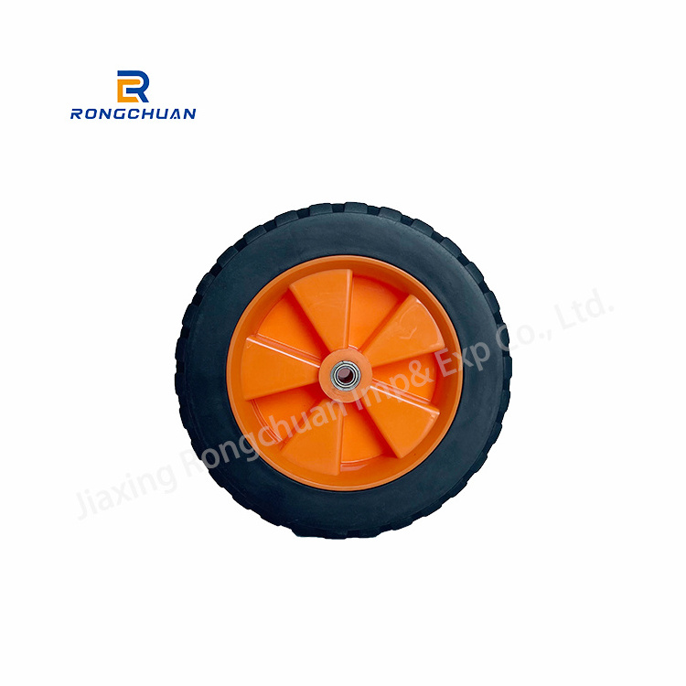 Dual Bearing  Solid Powder Rubber Collapsible Wagon Wheel 7 inch for Outdoor Hand Cart Trolley