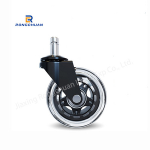 Universal Fit Office Chair Casters Transparent PU Polyurethane Wheels 3 Inch Swivel  Furniture Caster Wheels