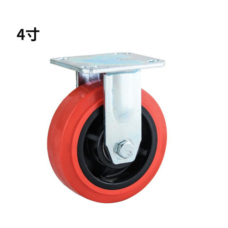 High Quality Swivel 4''5''6''8'' Inch Caster with brake Heavy Duty Red PVC Trolley Wheel Caster