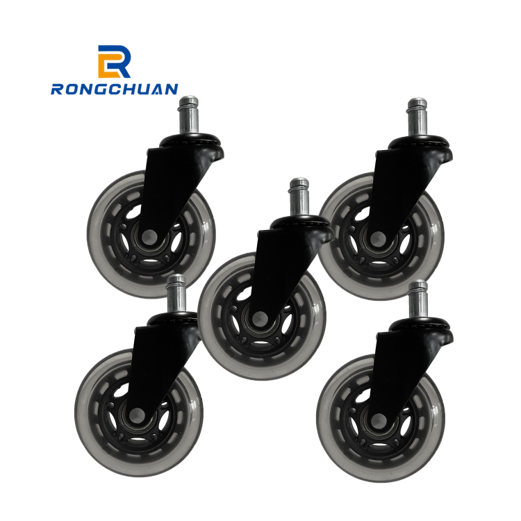 Office Chair Wheel Replacement Rubber Chair Casters for Hardwood Floors and Carpets