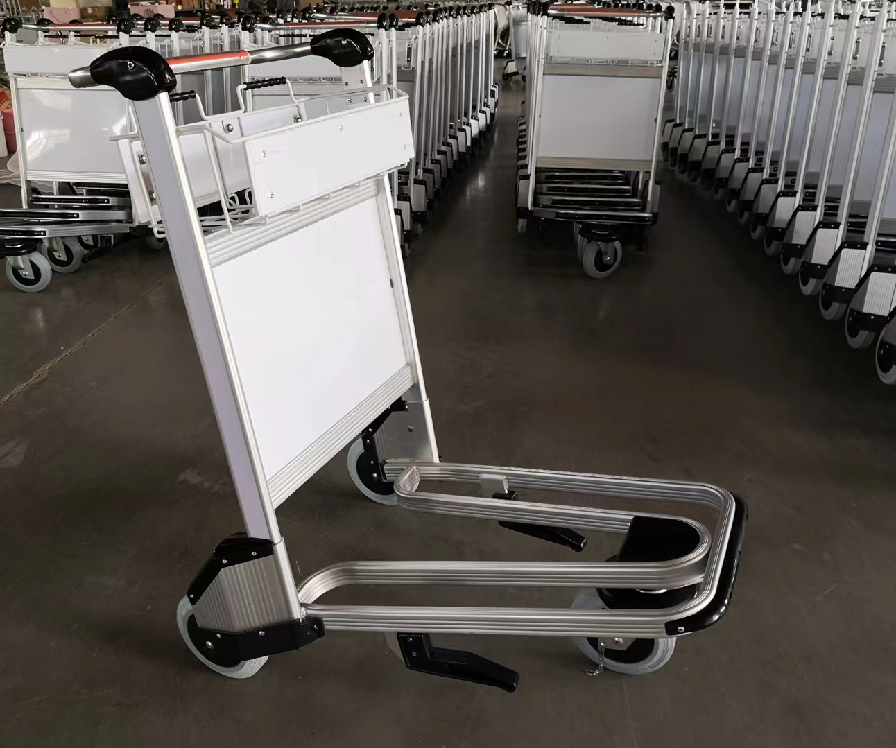 Factory Direct Sale 3 Wheel Aluminum Alloy Luggage Truck Platform airport luggage trolley Airline Baggage Carts