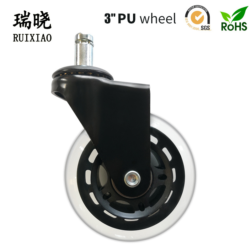 Office Chair Wheels Replacement Set Protect Hardwood Floors Heavy Duty Roller Blade Desk Chair Casters 3 Inch Rubber Caster