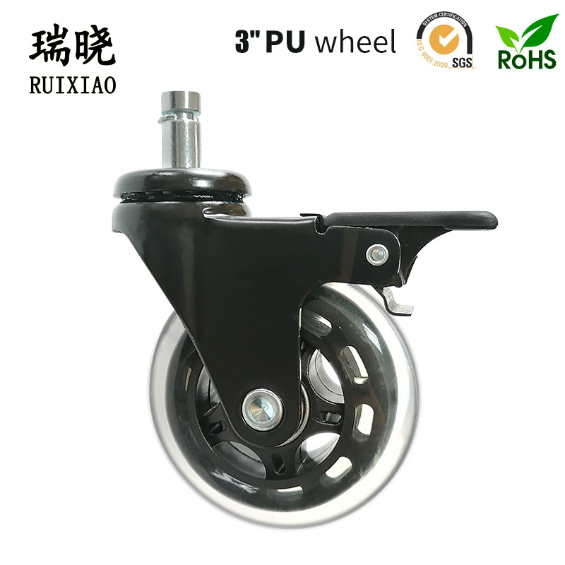 Office Chair Wheels Replacement Set Protect Hardwood Floors Heavy Duty Roller Blade Desk Chair Casters 3 Inch Rubber Caster